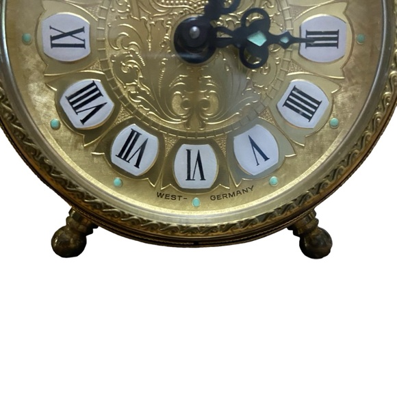 Vintage Linden West German Round Filigree Alarm Clock Gold - Picture 6 of 16